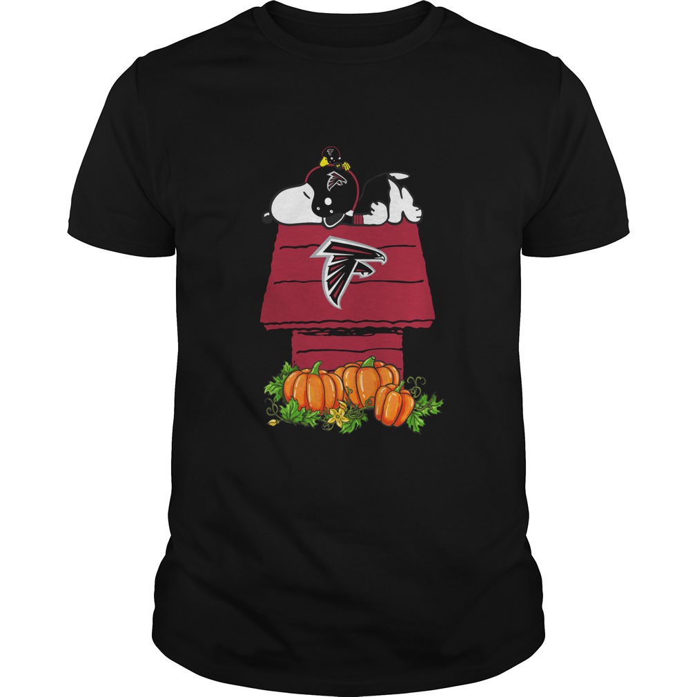 Atlanta Falcons Snoopy Pumpkin House T-Shirt Atlanta Falcons Snoopy Pumpkin House T-Shirt